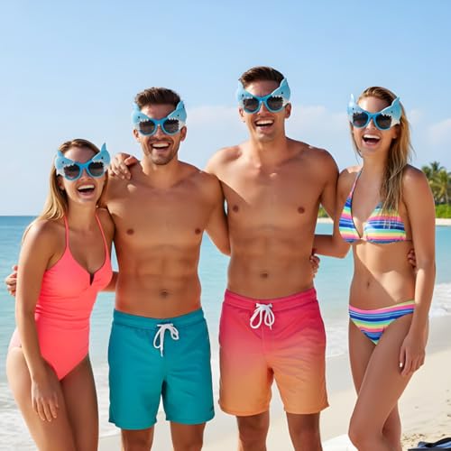24 Pairs Ocean Theme Shark Sunglasses Photo Booth Props for Parties