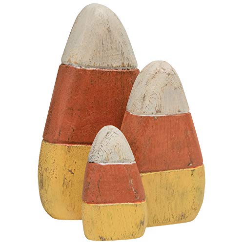 Wooden Candy Corn Shelf Sitters Set of 3 Fall Halloween Decor