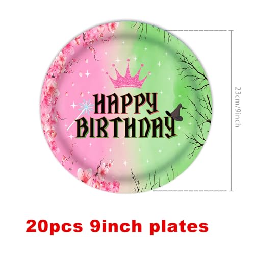 Magic Witch Party Supplies Set - Pink & Green Birthday Decorations for 20 Guests