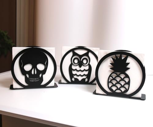 Skeleton Metal Napkin Holder - Small Black Dispenser for Modern Dining & Party