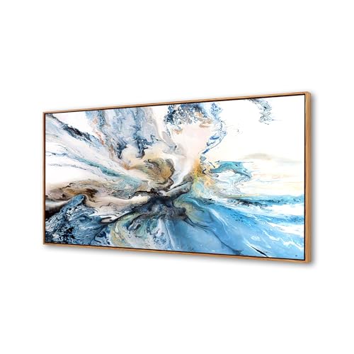 Large Abstract Watercolor Canvas Wall Art - 30x60 Inch Framed Home Decor
