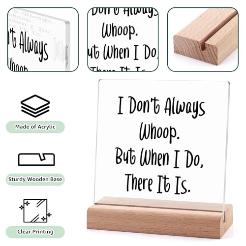 Funny Office Desk Plaque with Wooden Stand - Coworker & Boss Gift
