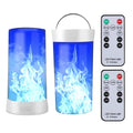 LED Flame Light USB Rechargeable Outdoor Hanging Lamp with Remote - Blue