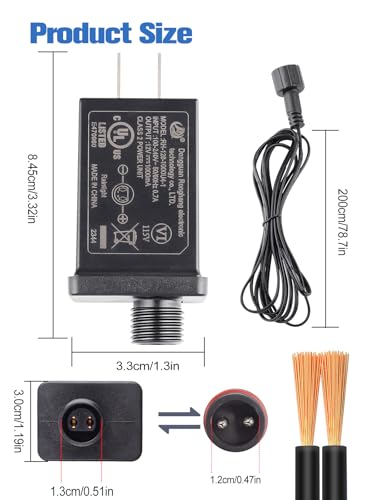 12V 1A Replacement Inflatable Adapter with 6.6ft Extension Cable - Lorvain 1A/1PC