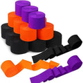 Crepe Paper Streamers Set - 24 Rolls, 1.8 Inch x 98 Feet, Purple, Orange, Black - Party Decorations