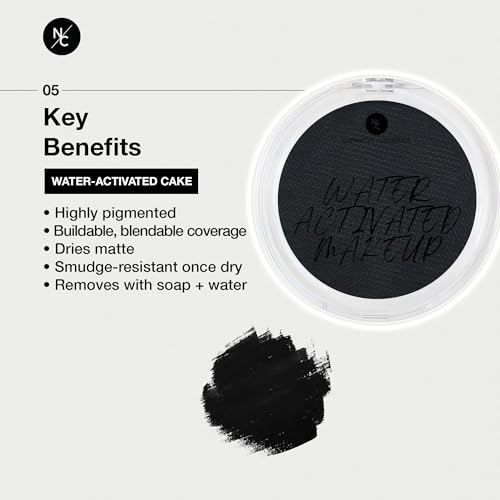 Water-Activated Body & Face Paint - Highly Pigmented, Long-Lasting Black 0.70 oz
