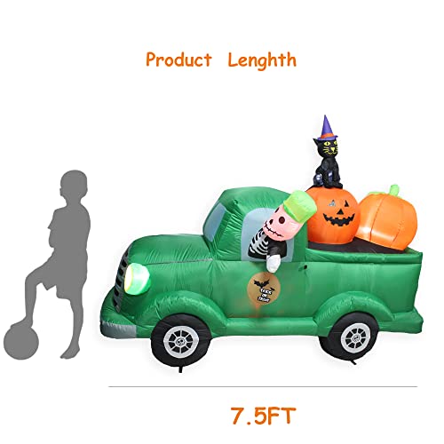 Halloween Inflatable Ghost Car Decoration with LED Lights - 7.5FT, Mixed Variations