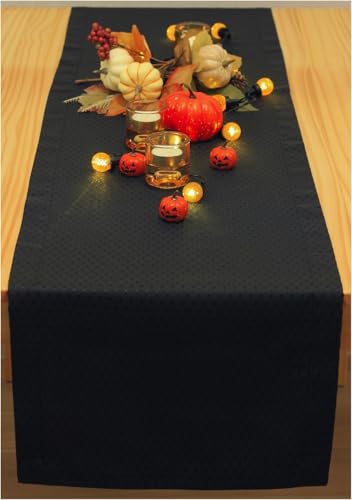 Black Diamond Table Runner 14x108 Inches Waterproof Elegant Dining Decor