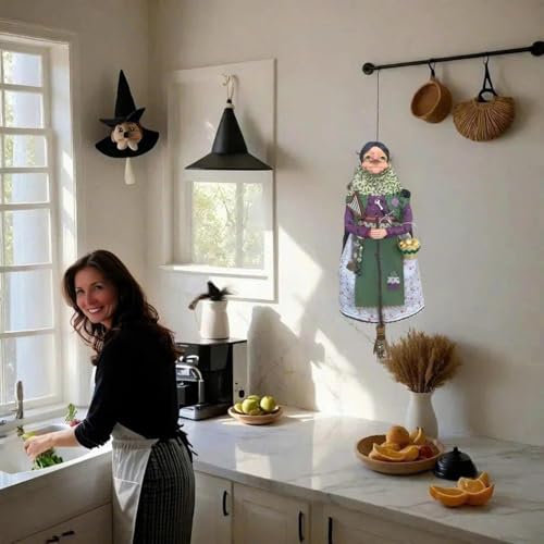 Kitchen Witch Doll Hanging Decor - Good Luck Charm for Cooks & Home
