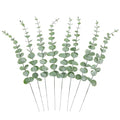 Grey Green Artificial Eucalyptus Stems - 8pcs, 14.1 Inch Fake Greenery for Wedding & Home Decor