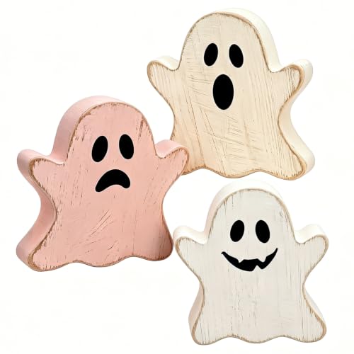 Sadness Halloween Ghost Decor Set - Indoor Table Decorations for Home, Whimsical Pastel Theme