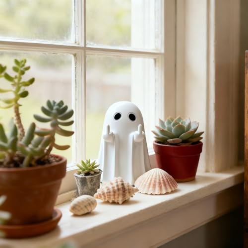 Halloween Ghost Figurine - Spooky Home Decor, Resin Shelf Statue, Party & Tabletop Decoration
