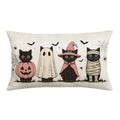 Halloween Pillow Cover 12x20 Black Cats Bats Autumn Decor - Pink & Black Variation