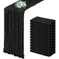12 Pack Black Cheesecloth Table Runners 17x108 Inch Boho Rustic Decor