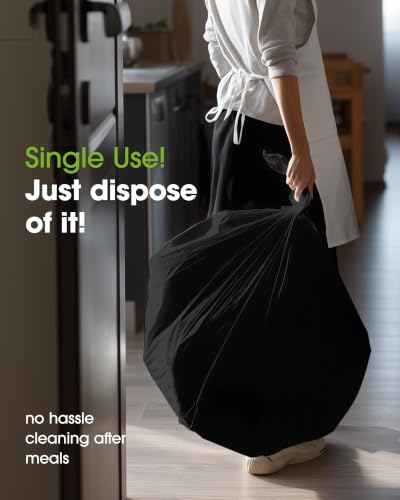 Disposable Plastic Table Cloth for Rectangle Tables - Black 54 x 156 Inches - 10 Pack