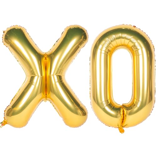 Gold Letter Balloons 40 Inch Jumbo Helium Foil Balloon - XO