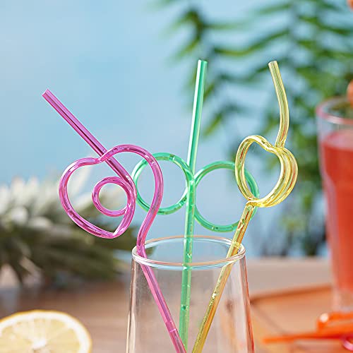 Kids Reusable Crazy Loop Drinking Straws - 24 Pcs, Regular Variation