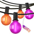 Halloween String Lights Outdoor G40 LED Orange & Purple Frosted Globe - 25ft, Connectable, Waterproof Halloween Decorations, Vari of Frosted Orange Purple