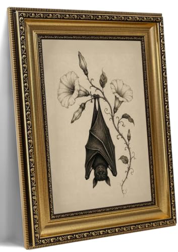 Bat Wall Art Canvas Print - Gothic Style 9x11 Inches Variation Bat 1