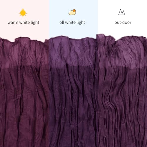 6 Pack Dark Purple Cheesecloth Table Runner 17 x 108 Inch Boho Wedding Decor