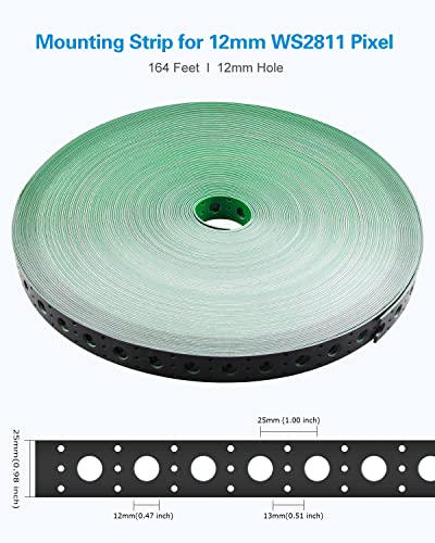 LED Pixel Mounting Strips for 12mm WS2811 RGB Addressable LED Lights