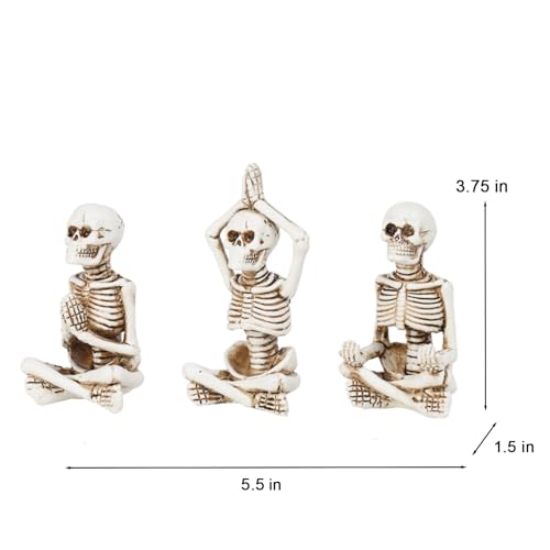 Yoga Skeleton Figurines Set - Halloween Skeleton Decor for Spooky & Funny Meditation