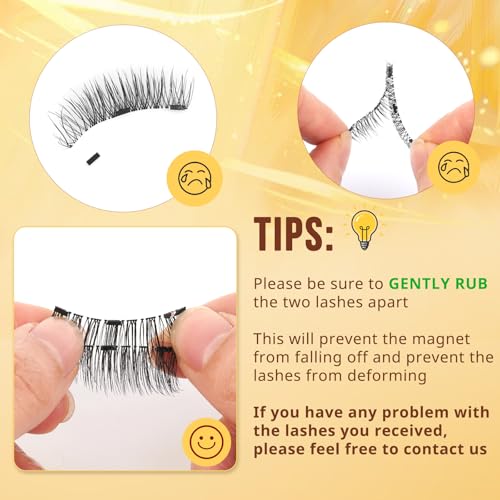 Reusable Magnetic Eyelashes Set with Applicator - 2 Pairs A11 - Natural Look, Easy to Apply, No Glue Needed