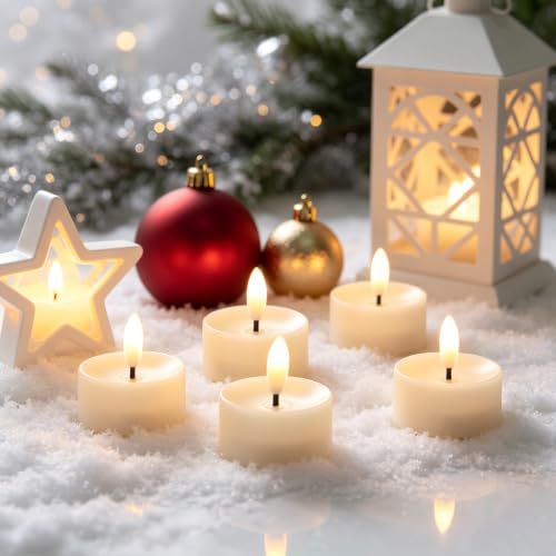 36 Pack Flameless LED Tea Lights with Black Wick - Safe Battery Operated Candles for Decor