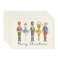 Watercolor Nutcracker Xmas Placemats Set of 4 - Holiday Table Decor 12x18 Inch