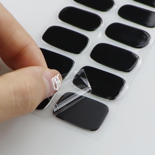 Halloween Matte Carbon Black Semi Cured Gel Nail Art Sticker Wrap - 20 Strips