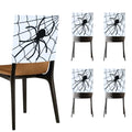 Halloween Chair Covers Set of 4 - Skeleton and Spider Web Design, Spider Variation