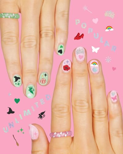 Pink and Green Witch Nail Stickers Set - 604 Designs for Manicure & Party Favors