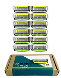 12 Pack Razor Blade Refills for Pace 6 Pro Shaving System - 6-Blade Cartridges with Vitamin E & Aloe Vera Strip
