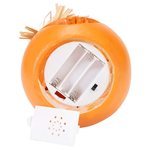 Stacked Jack-O-Lantern LED Resin Figurine - Halloween Decor, 12 Inches