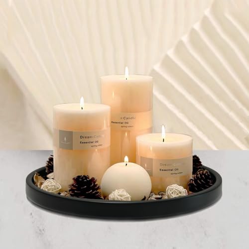 Black Metal Candle Tray 11.5 Inch Decorative Serving Tray for Wedding & Home