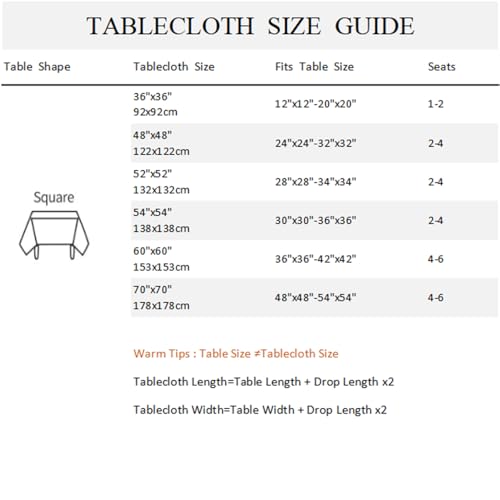 Black Spider Web Tablecloth 70x70 Inches Halloween Waterproof Square Cover