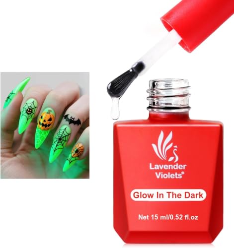 Lavender Violets Glow in the Dark Gel Top Coat - 15ml, Clear, Night Glow, Variation of THIS listing