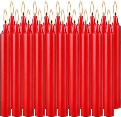 40 Red Unscented Candle Set - 4 Inch Spell & Ritual Tapers with Variation 4"40pcs-Red