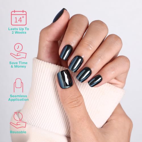 Short Square Press On Nails Halloween Glazed Donut Nails - Noir Aura 2A