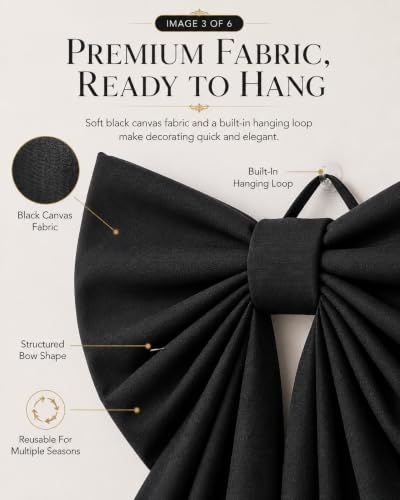 Giant Black Satin Bow Wall Decor for Halloween & Christmas Party Backdrop