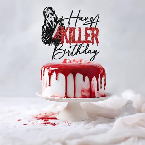 Halloween Zombie Vampire Cake Topper - Glitter Birthday Party Decorations