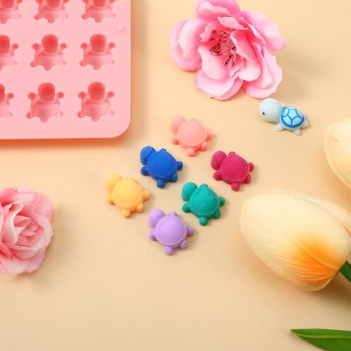 Mini Turtle Silicone Mold for Chocolate Candy Gummy Ice Cubes Baking Decor