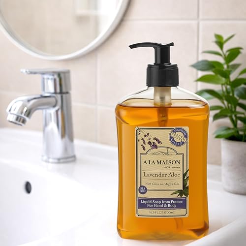 Lavender Aloe Liquid Hand Soap - French Made, 16.9 oz, 3 Pack