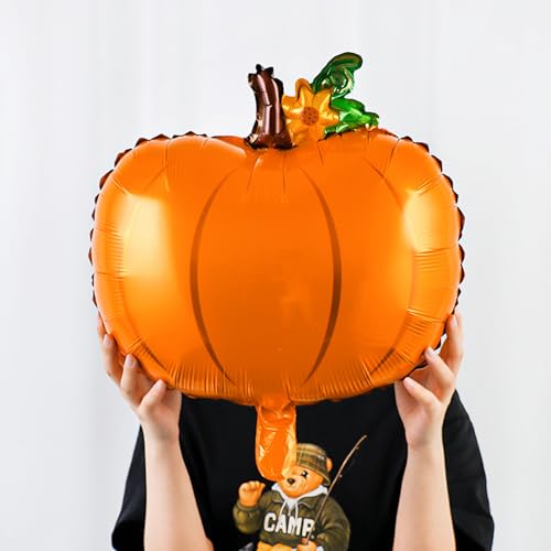 Thanksgiving Pumpkin Balloons Set - Orange Foil 21in Fall Party Decorations - Pumpkin Variation