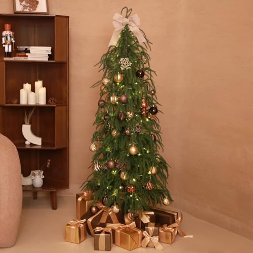 Copper Gold Christmas Tree Ornaments Set - 116 Count, 1.18-6.5 Inch Varied Shapes & Finishes