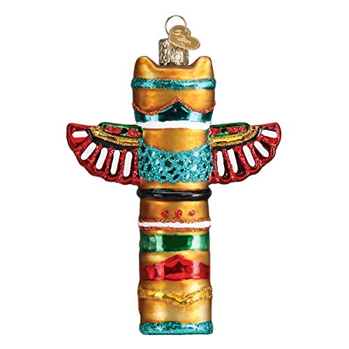 Handcrafted Glass Totem Pole Ornament - Native American Holiday Decor