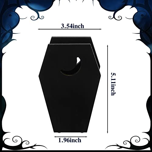 Gothic Coffin Napkin Holder Black Wood Halloween Decor
