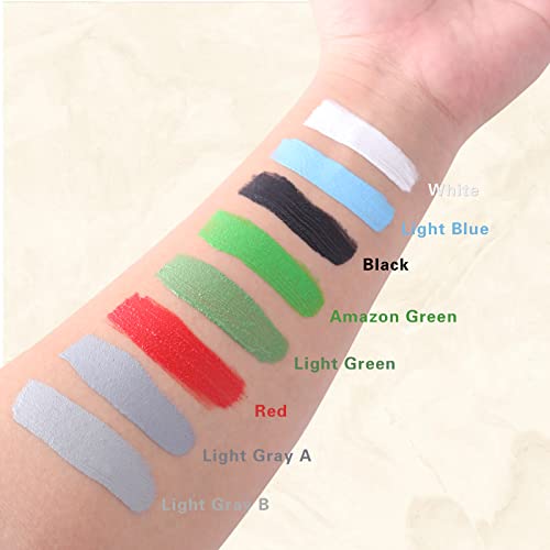 Grey Face Paint Washable for Halloween Makeup - Light Grey A, 25g, Water Based, Full Coverage