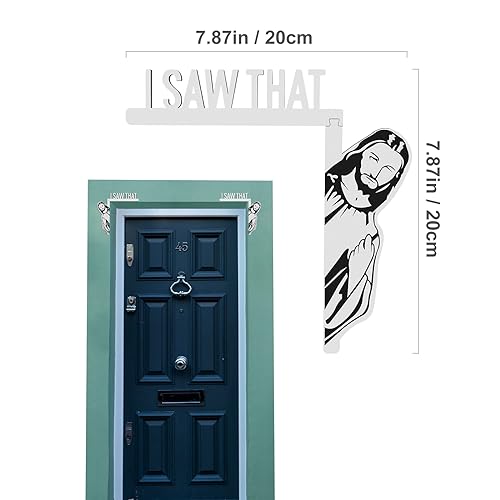 White Creative Door Corner Decor - Funny I Saw That Door Hanger 8x8 in