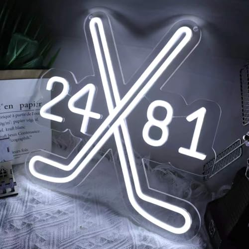 Hockey Neon Sign Wall Decor - USB Powered LED Light for Sports Bar & Game Room